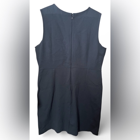 Lands’ End Navy Sleeveless Sheath Dress Size 16 Career Work Office Pockets - Picture 5 of 7